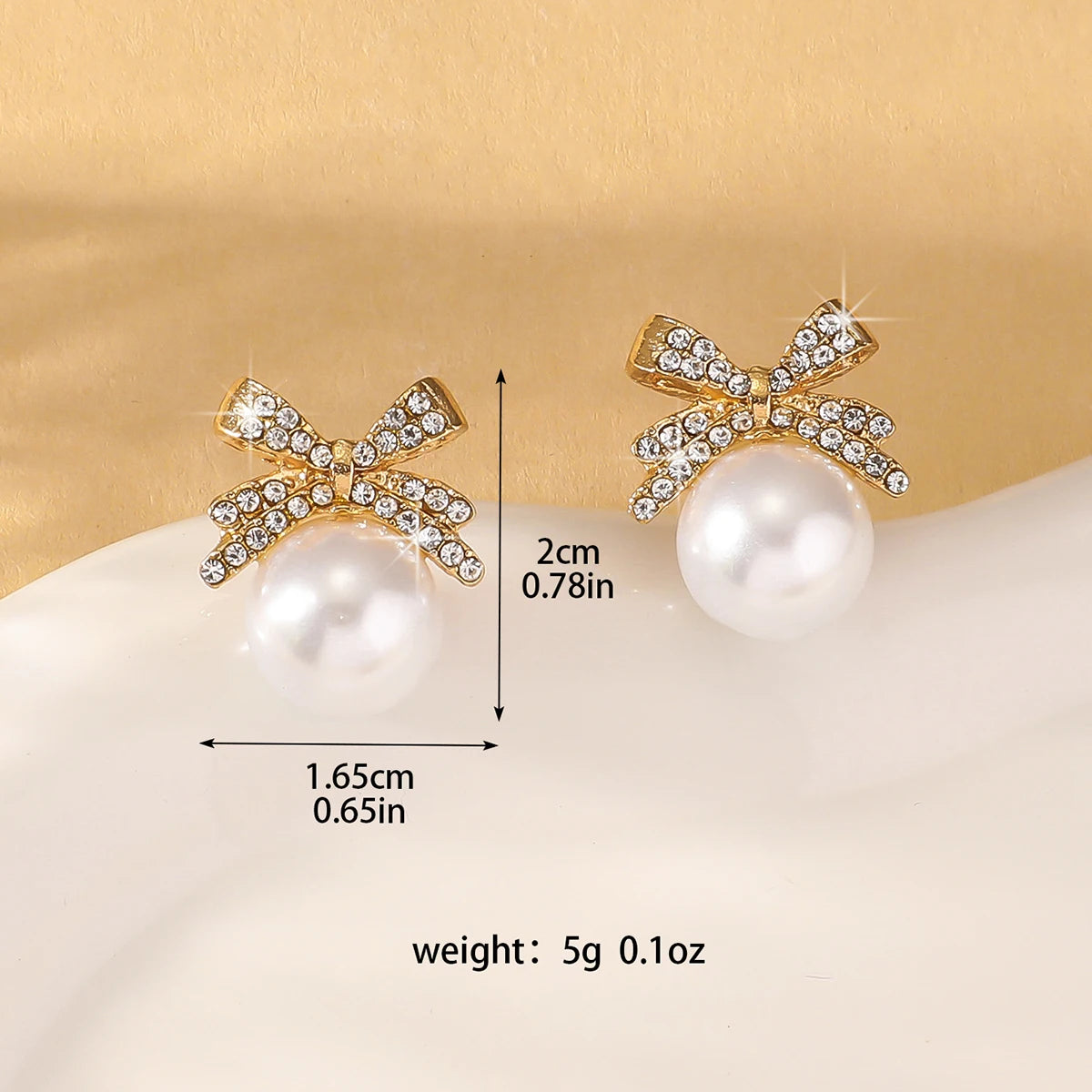 Silver Bow Pearl & Diamond Earrings - R&N 