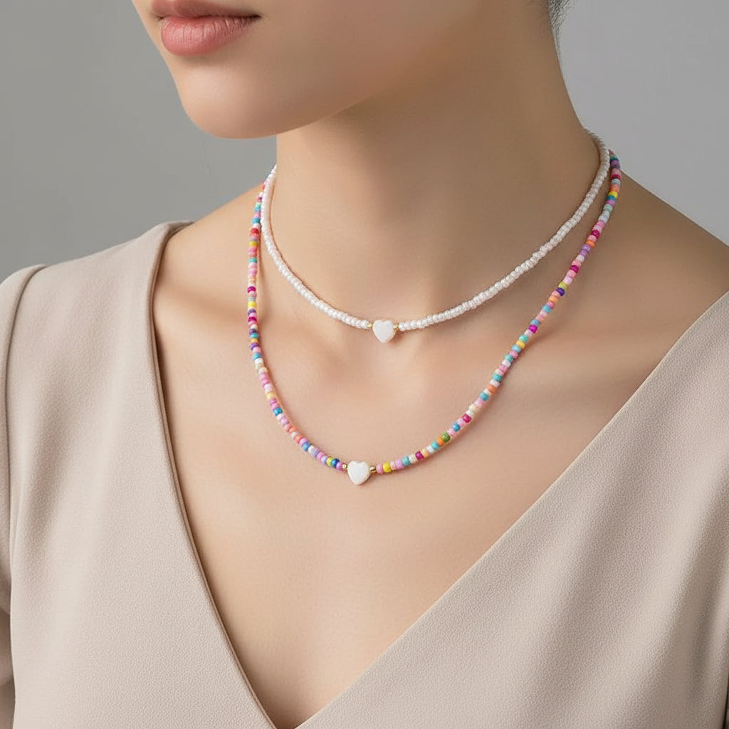 Colorful Heart Beads Choker - R&N 