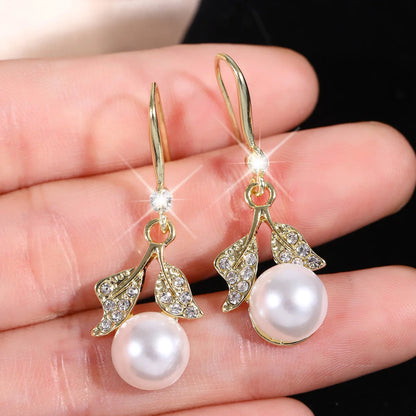 Silver Bow Pearl & Diamond Earrings - R&N 